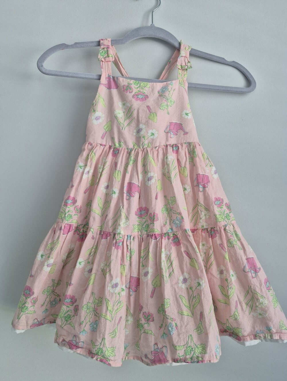 Sigrid Olsen Dress - Size 5 - Pink Floral Watering Can Print